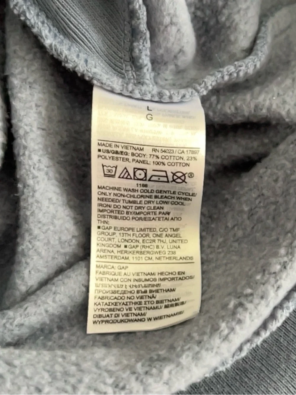 GAP Dusty Blue Half-Zip Cowl Sweatshirt - Picture 8 of 8